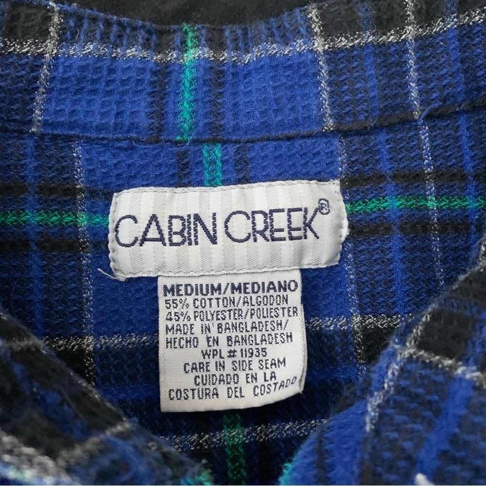 Cabin Creek Blue Plaid Button Down Size M - Picture 7 of 9